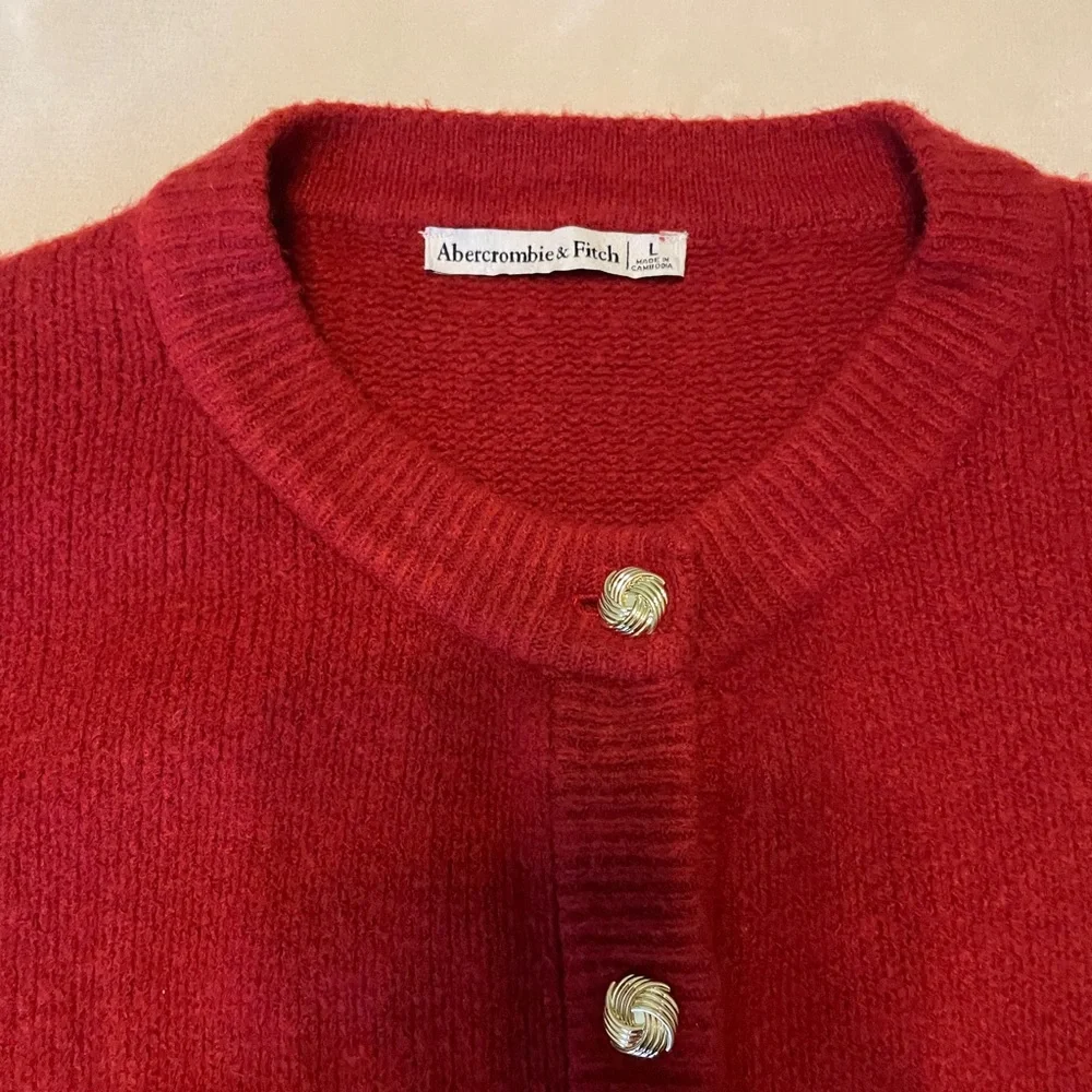 Abercrombie & Fitch Rust Red Cardigan Sweater Large - Picture 5 of 11